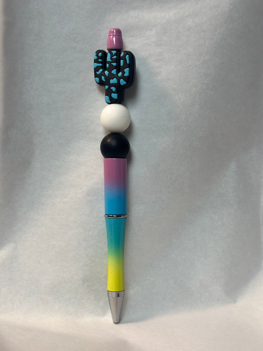 Blue Cactus Pen